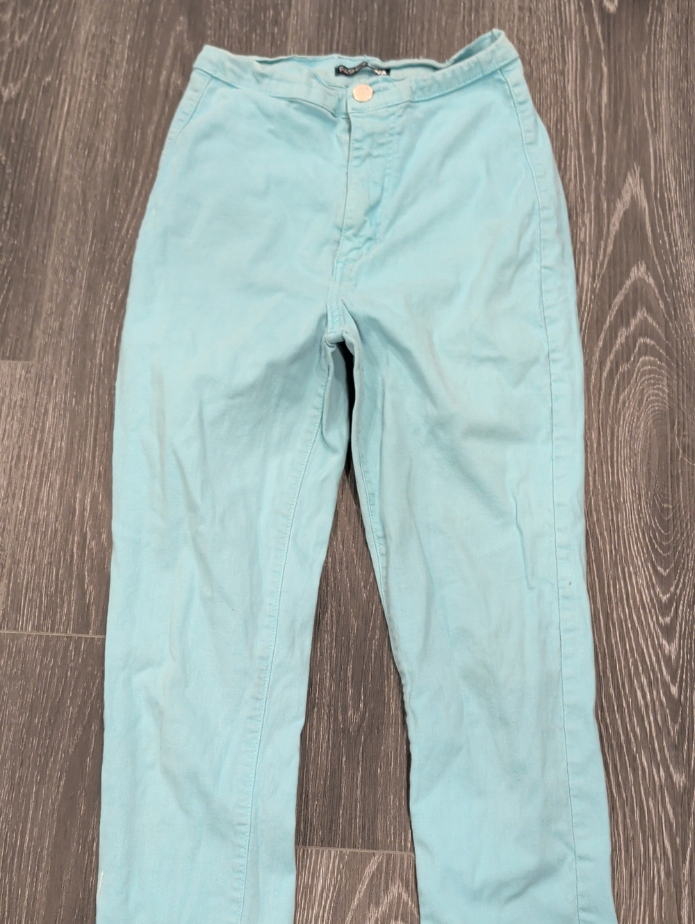 Fashion Nova Aqua High-Waist Pants